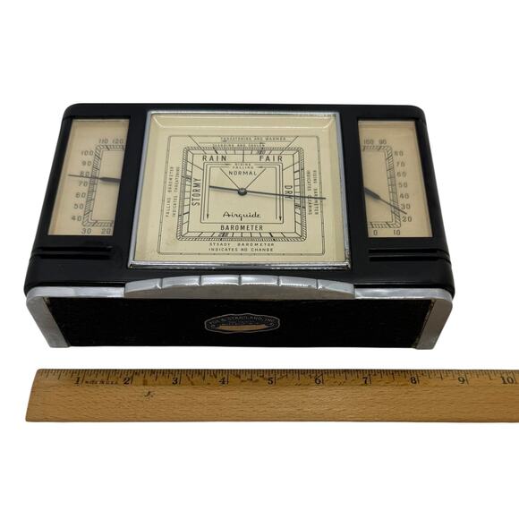 1940’s Art Deco Style Weather Station Black Bakelite Cabinet Fee and Stemwedel - Picture 13 of 15